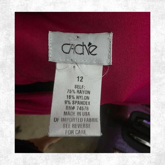 Cache Magenta Bodycon Sheath Dress Size 12 – Ruched Sleeveless Cocktail Party Dr - Picture 8 of 8